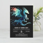 Mysterious Dragon Birthday Printable Kaart (Staand voorkant)