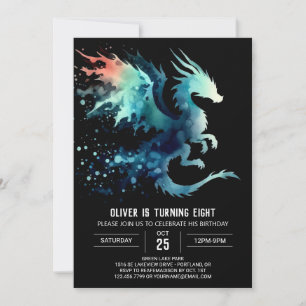 Mysterious Dragon Birthday Printable Kaart