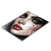 Mysterious Eyes & Red Lips Gothic – Elegant Notitieboek (Linkerzijde)