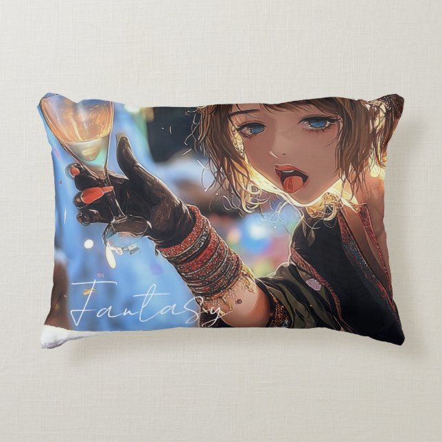 Mysterious Fantasy Girl - Gothic Art Aesthetic Accent Kussen (Voorkant)