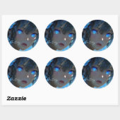 Mysterious Fantasy Girl - Ocean Art Aesthetic Ronde Sticker (Vel)