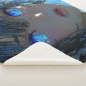 Mysterious Fantasy Girl - Ocean Art Aesthetic Sherpa Deken (3/4)