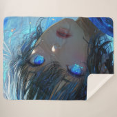 Mysterious Fantasy Girl - Ocean Art Aesthetic Sherpa Deken (Voorkant (horizontaal))