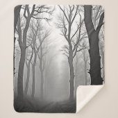 Mysterious Foggy Forest Path Sherpa Deken (Voorkant)