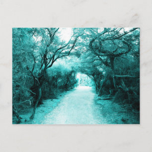 Mysterious Footpath, Moonlight path, Trees Briefkaart