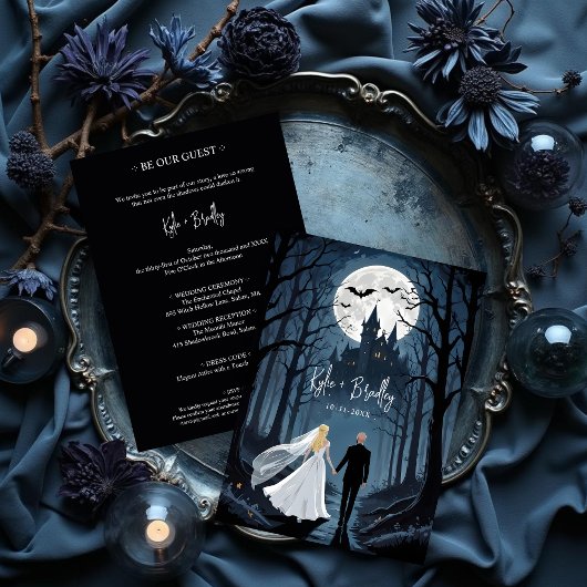 Mysterious Forest Wedding Couple Haunted Castle Kaart