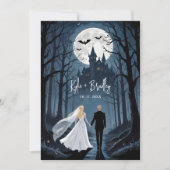 Mysterious Forest Wedding Couple Haunted Castle Kaart (Voorkant)