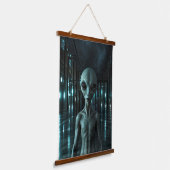 Mysterious Grey Alien Hangend Wandkleed (Gebogen)