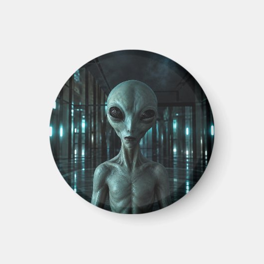 Mysterious Grey Alien Magneet (Voorkant)