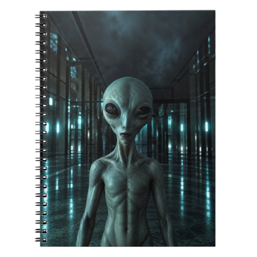 Mysterious Grey Alien Notitieboek (Voorkant)