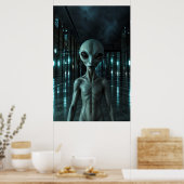 Mysterious Grey Alien Poster (Keuken)