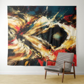 Mysterious Hooded Figure – Bold Abstract Wandkleed (In Situ (horizontaal))
