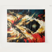 Mysterious Hooded Figure – Bold Abstract Wandkleed (Voorkant (horizontaal))
