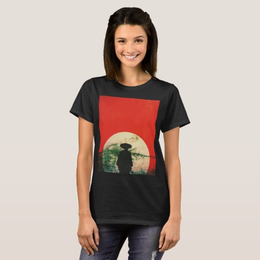 Mysterious Japanse Samurai T-shirt (Voorkant volledig)