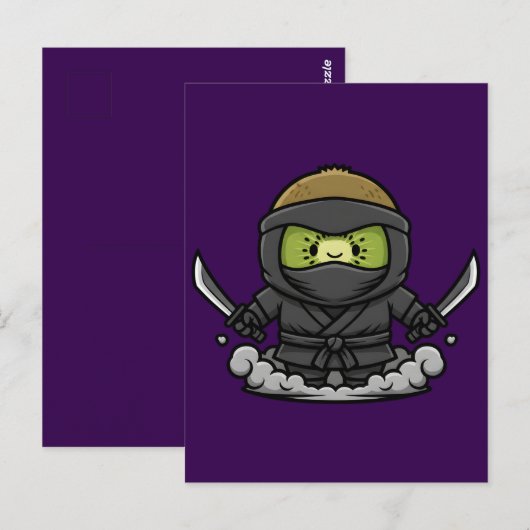 Mysterious Kage Kiwi Shadow Ninja Illustration Briefkaart (Voorkant / Achterkant)