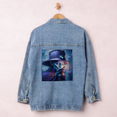 Mysterious Lady Pointing Finger At You Denim Jacket (Hangar)