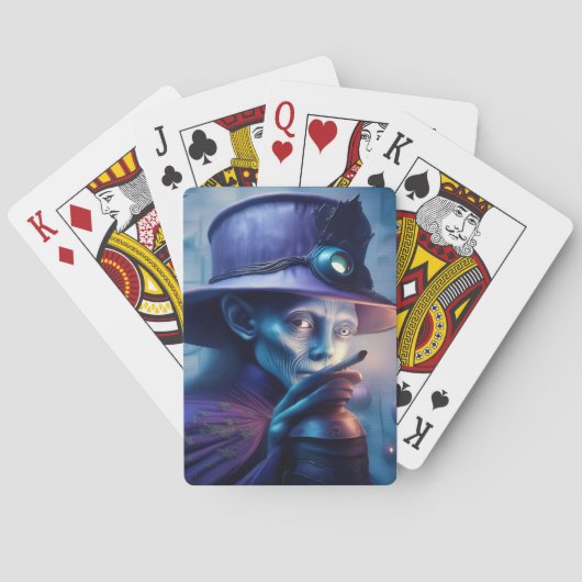 Mysterious Lady Pointing Finger At You Pokerkaarten (Achterkant)