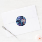 Mysterious Lady Pointing Finger At You Ronde Sticker (Envelop)
