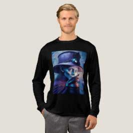 Mysterious Lady Pointing Finger At You Tri-Blend Shirt