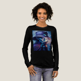 Mysterious Lady Pointing Finger At You Tri-Blend Shirt