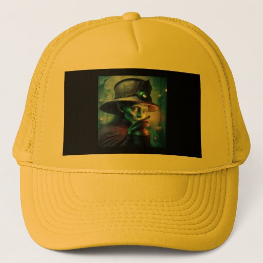 Mysterious Lady Pointing Finger At You Trucker Pet (Voorkant)