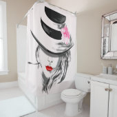 Mysterious Lady Shower Curtain Douchegordijn (In situ)