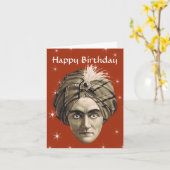 Mysterious Magical Genie Head Face Turban Birthday Kaart (Gele Bloem)