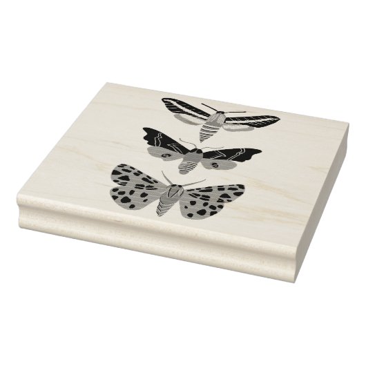 Mysterious Magical Moths Trio Hand getekend Rubberstempel (Stempel)