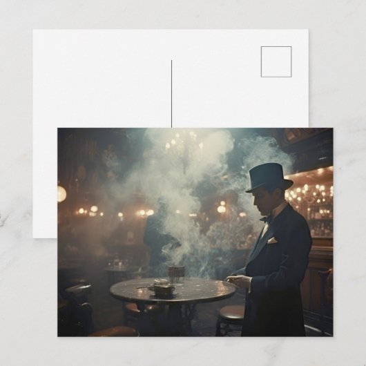 Mysterious Magician Night Club uit de jaren 50 Briefkaart (Voorkant / Achterkant)