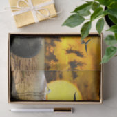 Mysterious Mermaid Fantasy Tekening in Geel Tissuepapier (Geschenk)