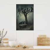 Mysterious Raven Kunst Donkere Gotische Muurprint Poster (Keuken)