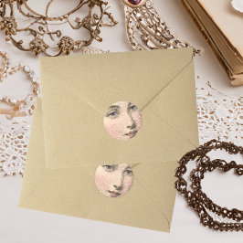 Mysterious Smile of Beauful French Woman  Ronde Sticker