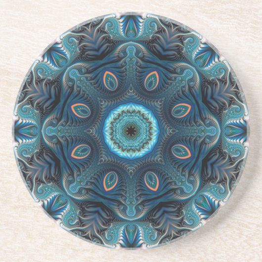 Mysterious space mandala zandsteen onderzetter (Voorkant)