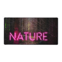 Mysterious spruce forest natuur neon magenta