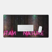 Mysterious spruce forest natuur neon magenta bureaumat (Keyboard & Muis)