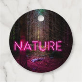 Mysterious spruce forest natuur neon magenta-teken bedankjes labels (Voorkant)