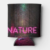 Mysterious spruce forest natuur neon magenta-teken blikjeskoeler (Voorkant)