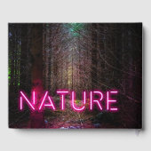 Mysterious spruce forest natuur neon magenta-teken gastenboek (Achterkant)
