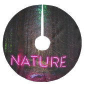Mysterious spruce forest natuur neon magenta-teken kerstboom rok (Voorkant)