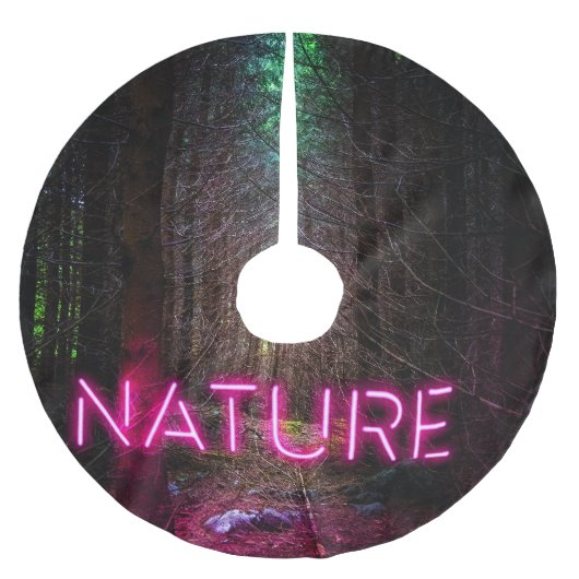 Mysterious spruce forest natuur neon magenta-teken kerstboom rok (Voorkant)