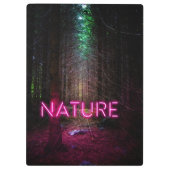 Mysterious spruce forest natuur neon magenta-teken klembord (Achterkant)