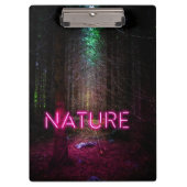Mysterious spruce forest natuur neon magenta-teken klembord (Voorkant)