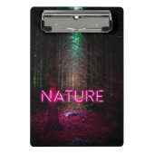 Mysterious spruce forest natuur neon magenta-teken mini klembord (Voorkant)