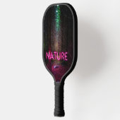 Mysterious spruce forest natuur neon magenta-teken pickleball paddle (Links)