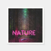 Mysterious spruce forest natuur neon magenta-teken servet (Voorkant)