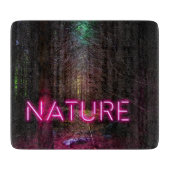 Mysterious spruce forest natuur neon magenta-teken snijplank (Voorkant)