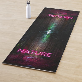 Mysterious spruce forest natuur neon magenta-teken yogamat