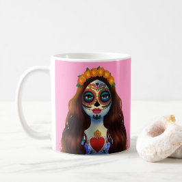 Mysterious Sugar Skull Woman Koffiemok