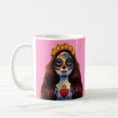 Mysterious Sugar Skull Woman Koffiemok (Links)