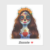 Mysterious Sugar Skull Woman Sticker (Vel)
